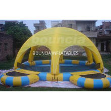 Orange Outdoor Inflatable Water Pool IP38 with Tent Cover a